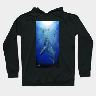 Humpback whales mother and baby Hoodie